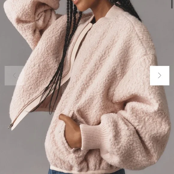 By Anthropologie Pink Sherpa Boomer Jacket - Picture 5 of 16